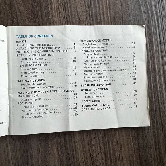 Film Camera 35mm Minolta Maxxum 7000i Instruction Manual Book - Picture 5 of 5